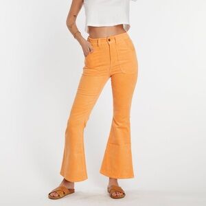 NWOT Hammies Women's Bell Bottom Corduroy Pant size 28 in Orange Poppy